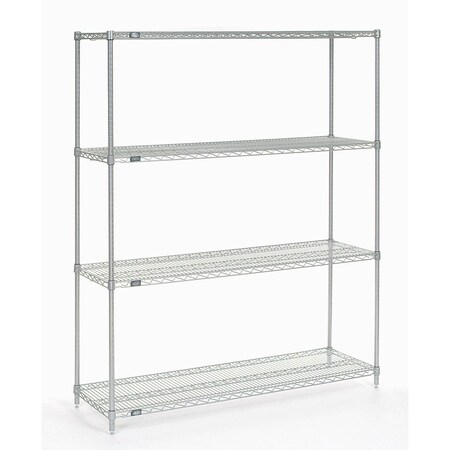 Nexel Wire Shelving, Poly-Z-Brite, 72W x 18D x 54H 18725Z